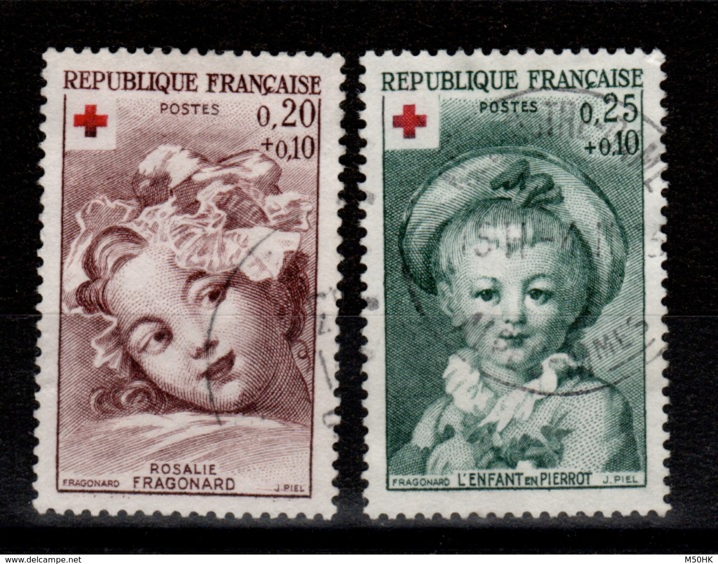 YV 1366 & 1367 Croix Rouge Oblitérés Cote 4 Euros - Oblitérés