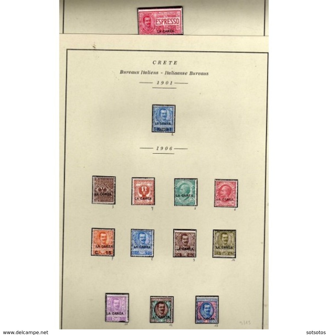CRETE: Nice Collection Of 13 Mint Stamps - Of  Italian Post Office - Catalogue Value: HELLAS - 518€, ΕΡΜΗΣ - 384,50€ - Crete