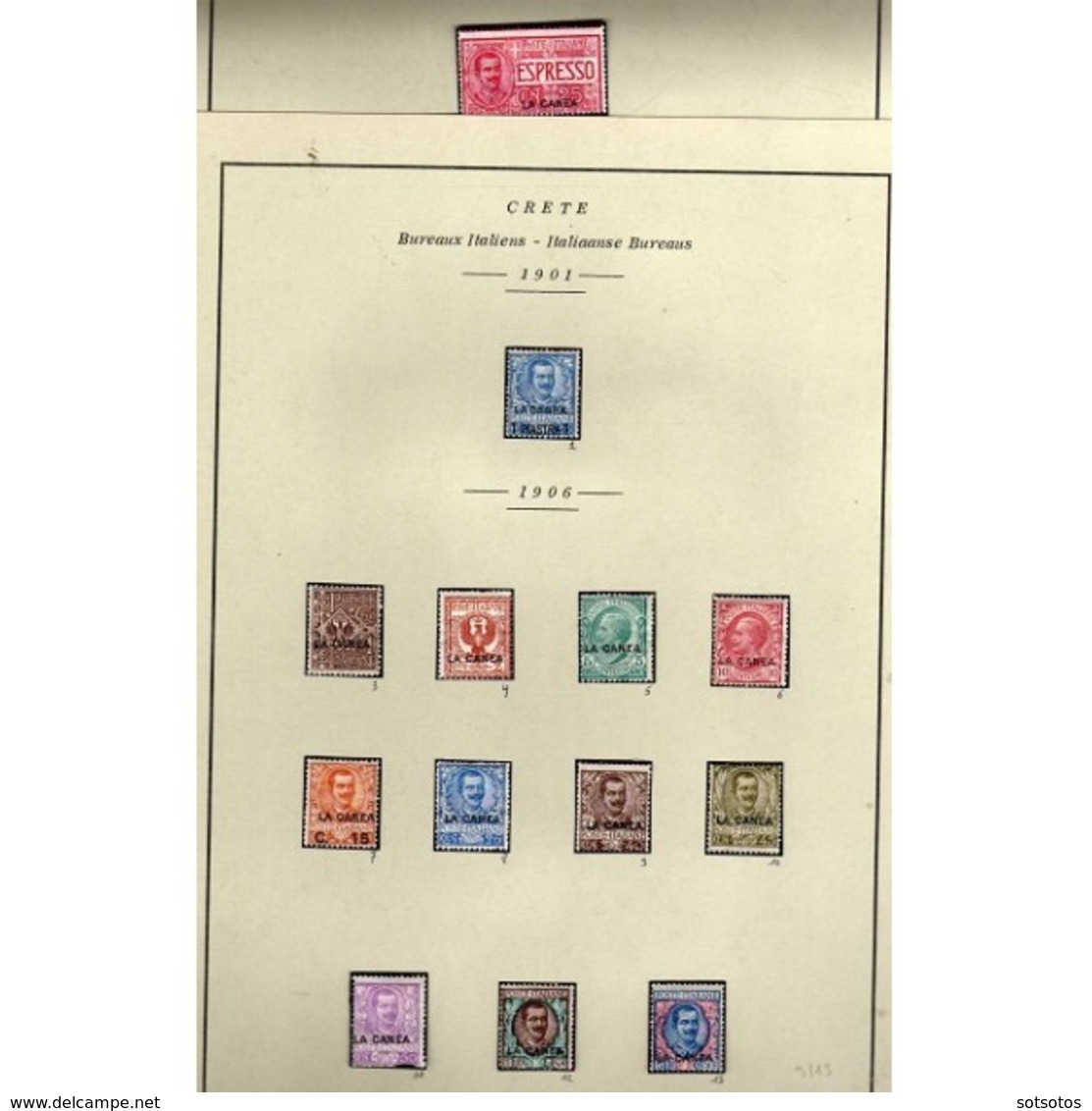 CRETE: Nice Collection Of 13 Mint Stamps - Of  Italian Post Office - Catalogue Value: HELLAS - 518€, ΕΡΜΗΣ - 384,50€ - Creta