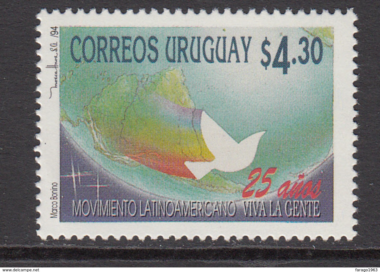 1994 Uruguay Peace Movement  Complete Set Of 1 MNH - Uruguay