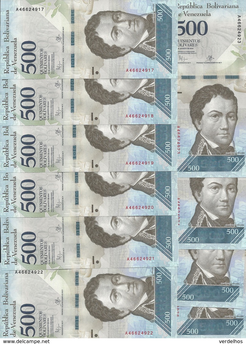 VENEZUELA 500 BOLIVARES 2016 UNC P 94 A ( 10 Billets ) - Venezuela