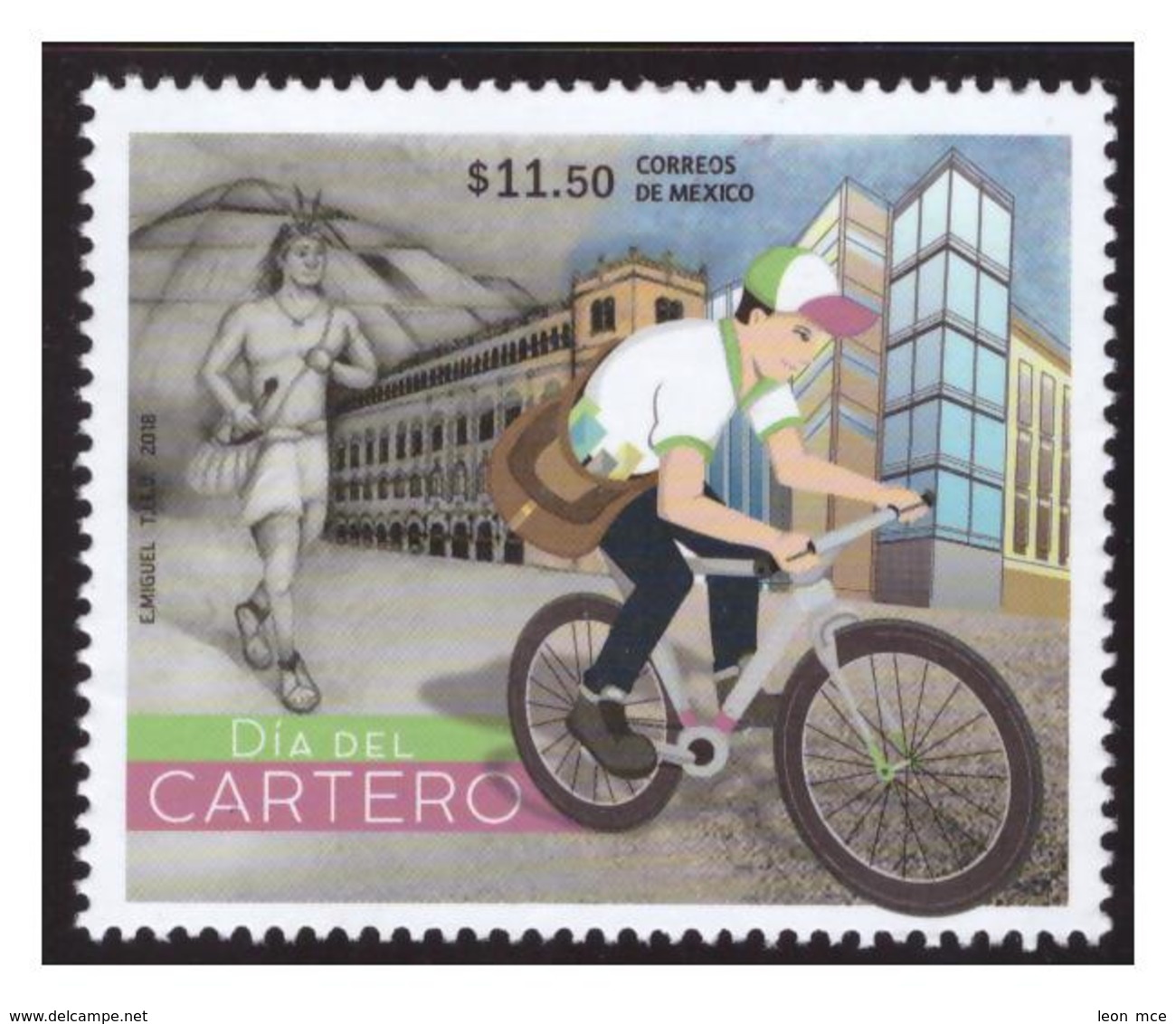 2018 MÉXICO DÍA DEL CARTERO, STAMP MNH  MAILMAN DAY, BICYCLE - México