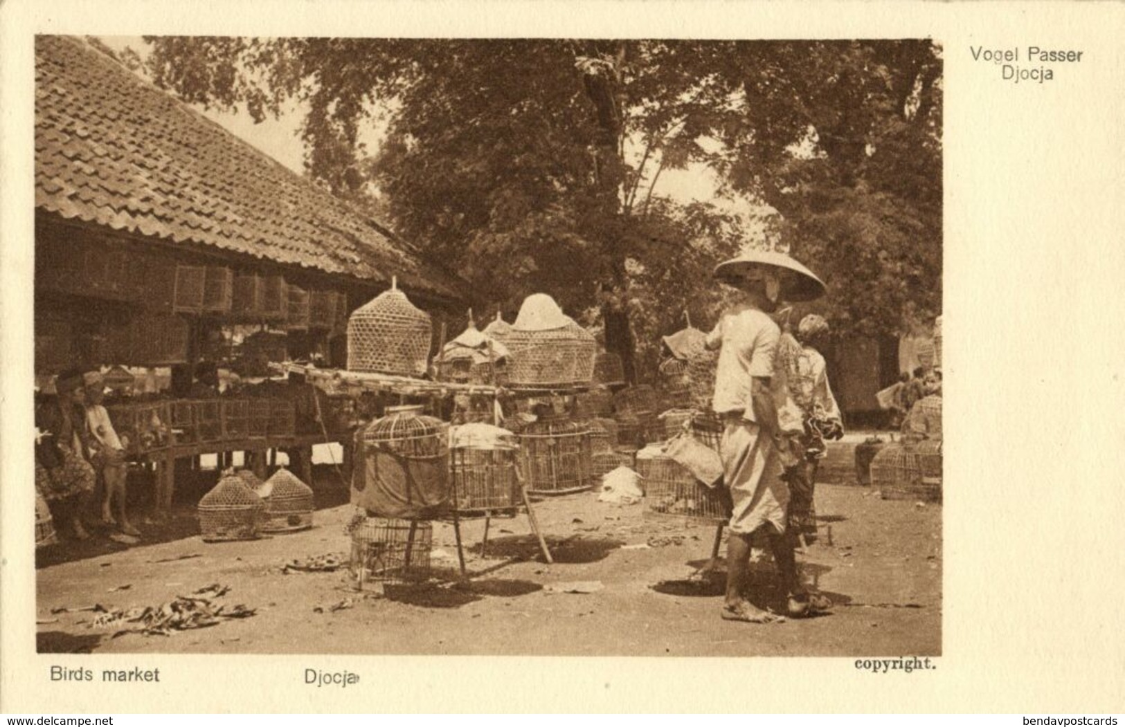 Indonesia, JAVA YOGYAKARTA DJOKJA, Bird Market (1920s) Postcard - Indonesië