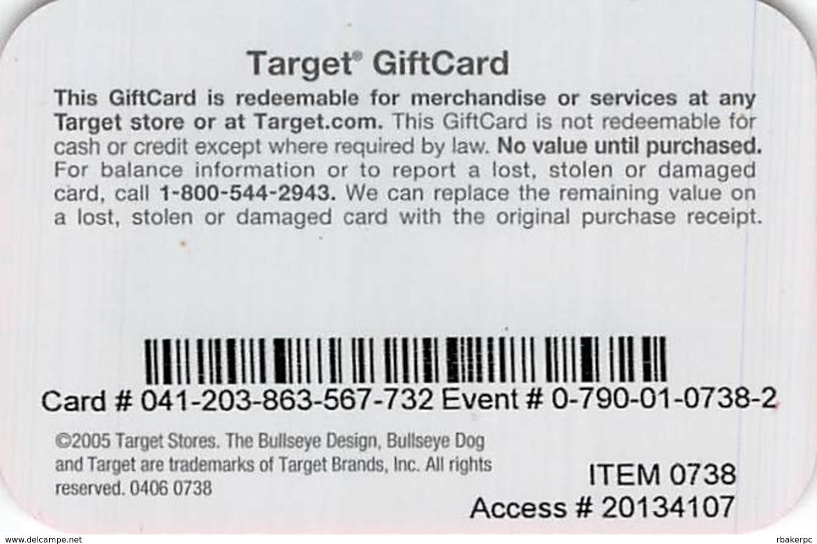 Target Gift Card - Dog's Head Actually Extends Above The Straight Edge Top Of The Card - Gift Cards