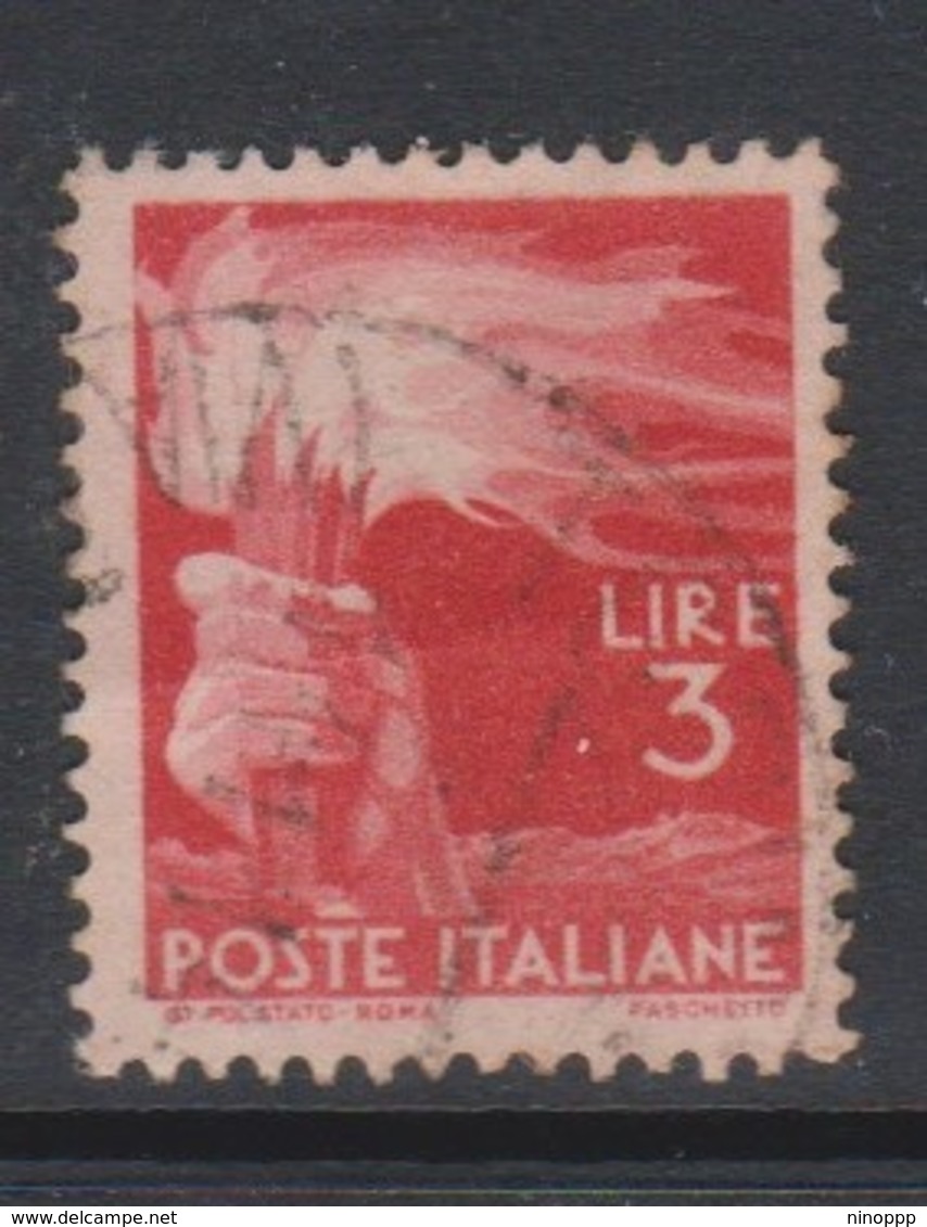 Italy Republic S 553 1945-48 Serie Democratica,3 Lire Red,used - 1946-60: Used