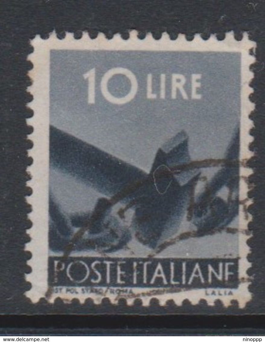 Italy Republic S 558 1945-48 Serie Democratica,10 Lire Slate Black,used - 1946-60: Used
