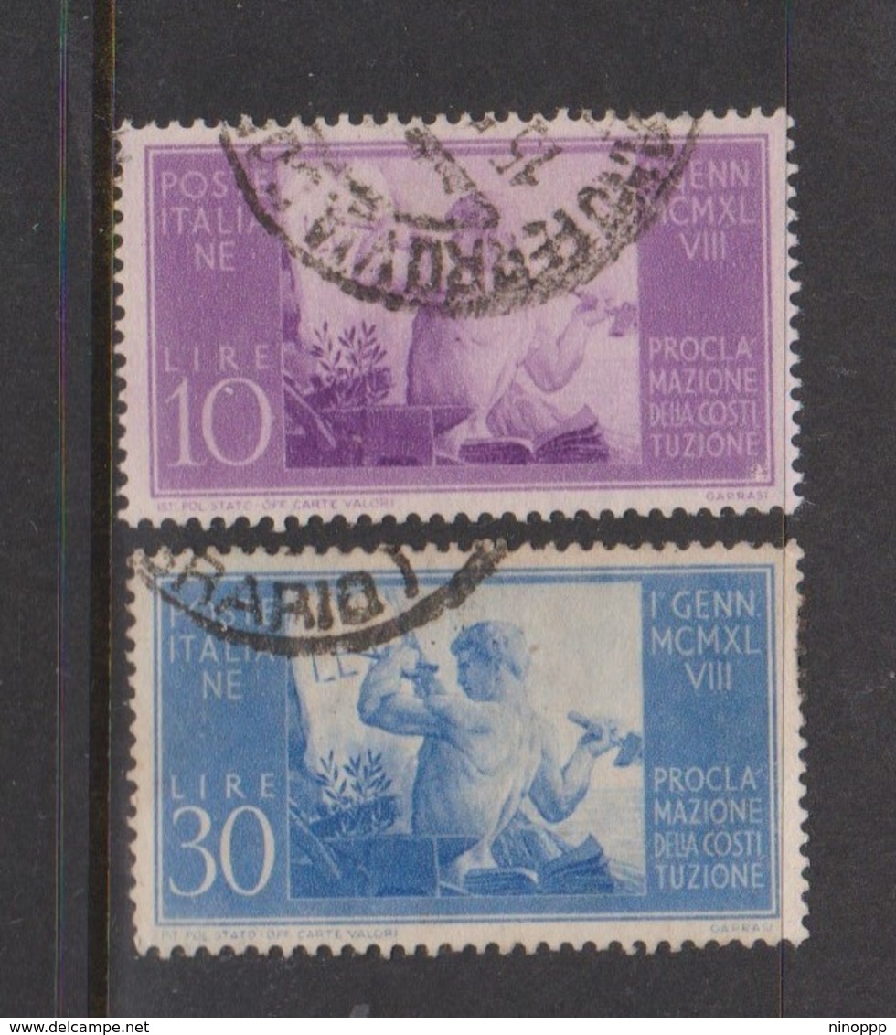 Italy Republic S 578-579 1949 New Constitution,used - 1946-60: Used