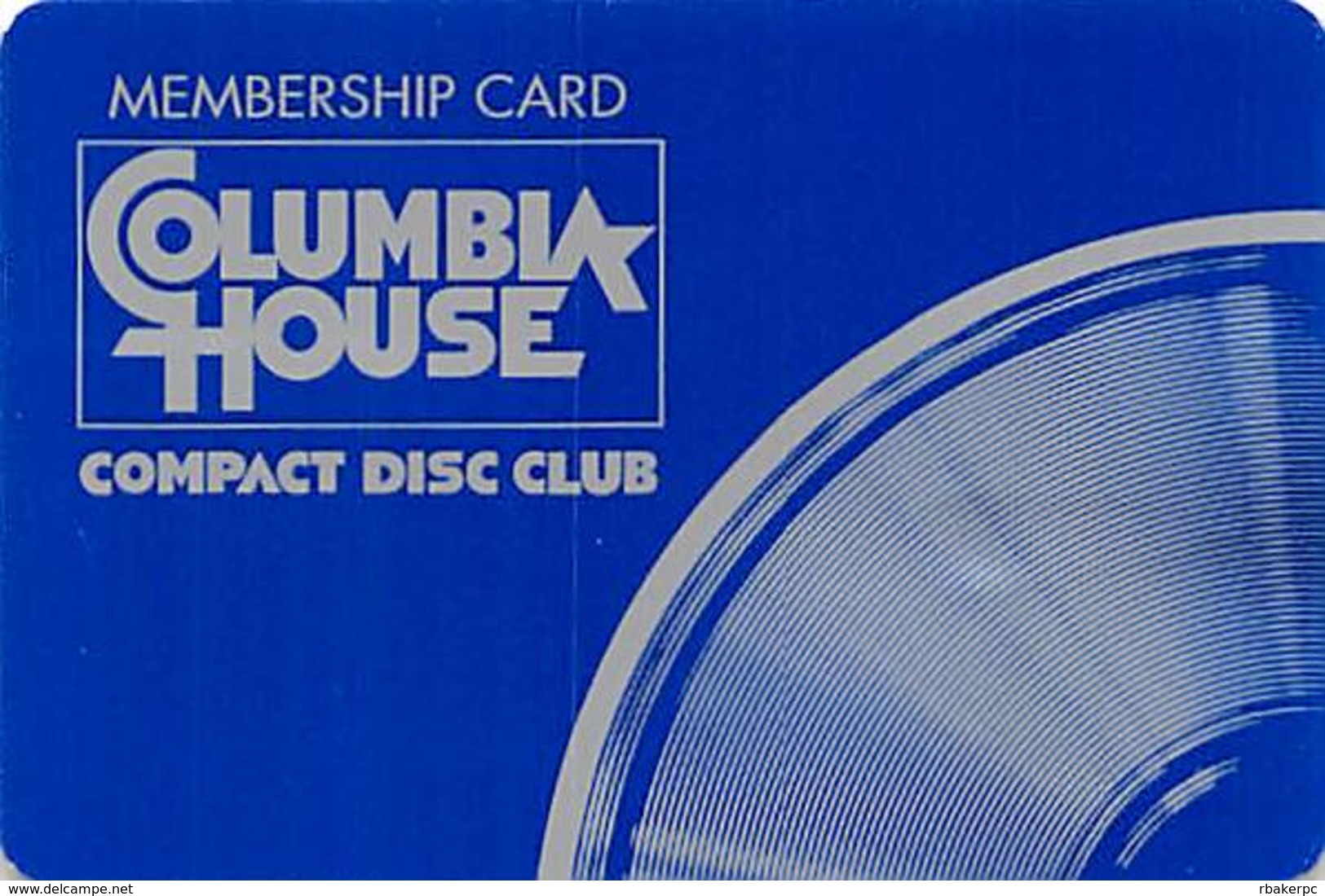 Columbia House Compact Disc Club Membership Card - Very Thin Plastic Card - Other & Unclassified