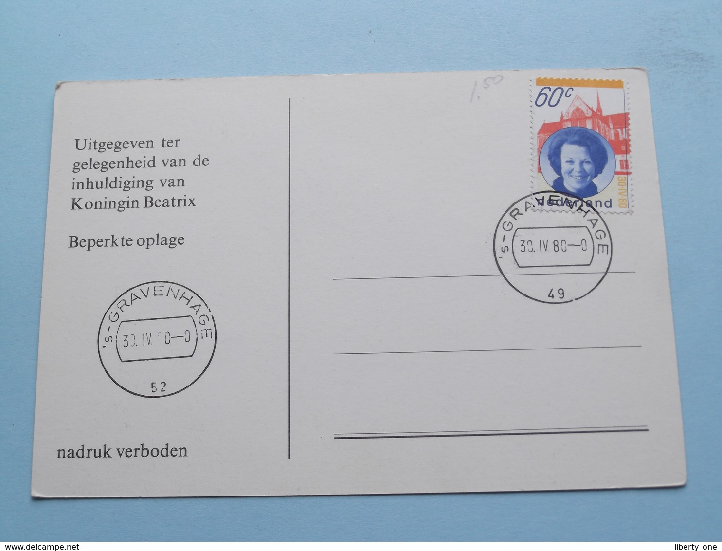 Inhuldiging H.M. Koningin BEATRIX ( Nederland ) Anno 1980 Stamp 's Gravenhage ( Zie Foto's Voor Details ) ! - Familles Royales