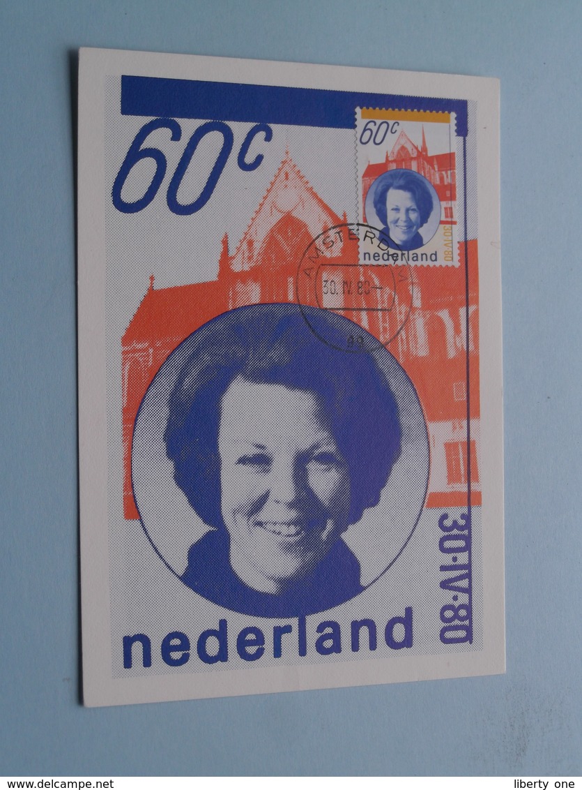 Inhuldiging H.M. Koningin BEATRIX ( Nederland ) Anno 1980 Stamp BLANCO Achterkant ( Zie Foto's Voor Details ) ! - Familles Royales