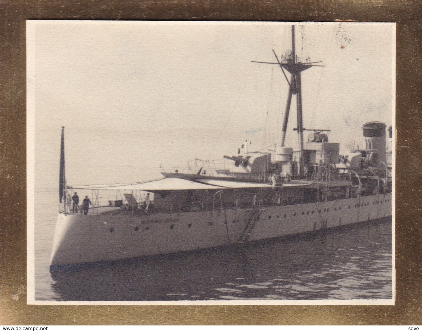 SANTANDER ESPAGNE  Bateau L'ALMIRANTE CERVERA 1929 Photo Amateur Format Environ 7,5 Cm X 5,5 Cm - Barcos