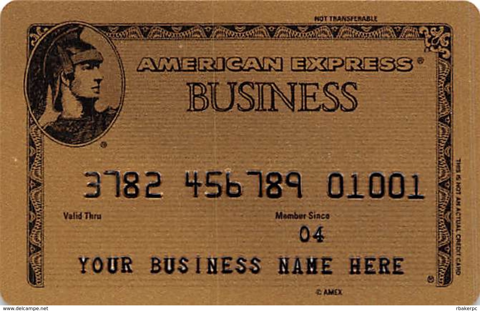 American Expreess Business Sample Card (blank Reverse) - Credit Cards (Exp. Date Min. 10 Years)