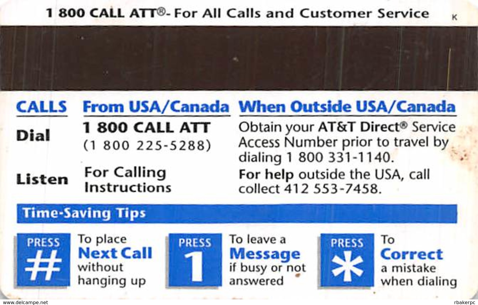 AT&T Calling Card - Schede Magnetiche