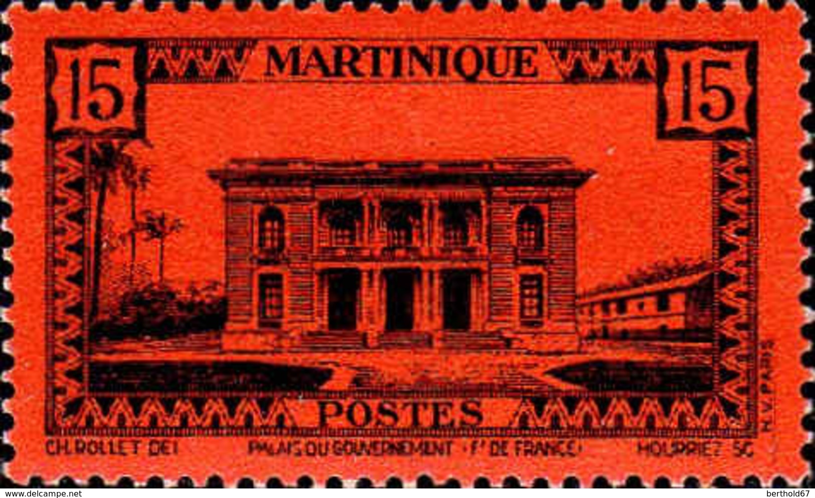 Martinique Poste N** Yv:192 Mi:193 Palais Du Gouvernement Ft De France - Neufs