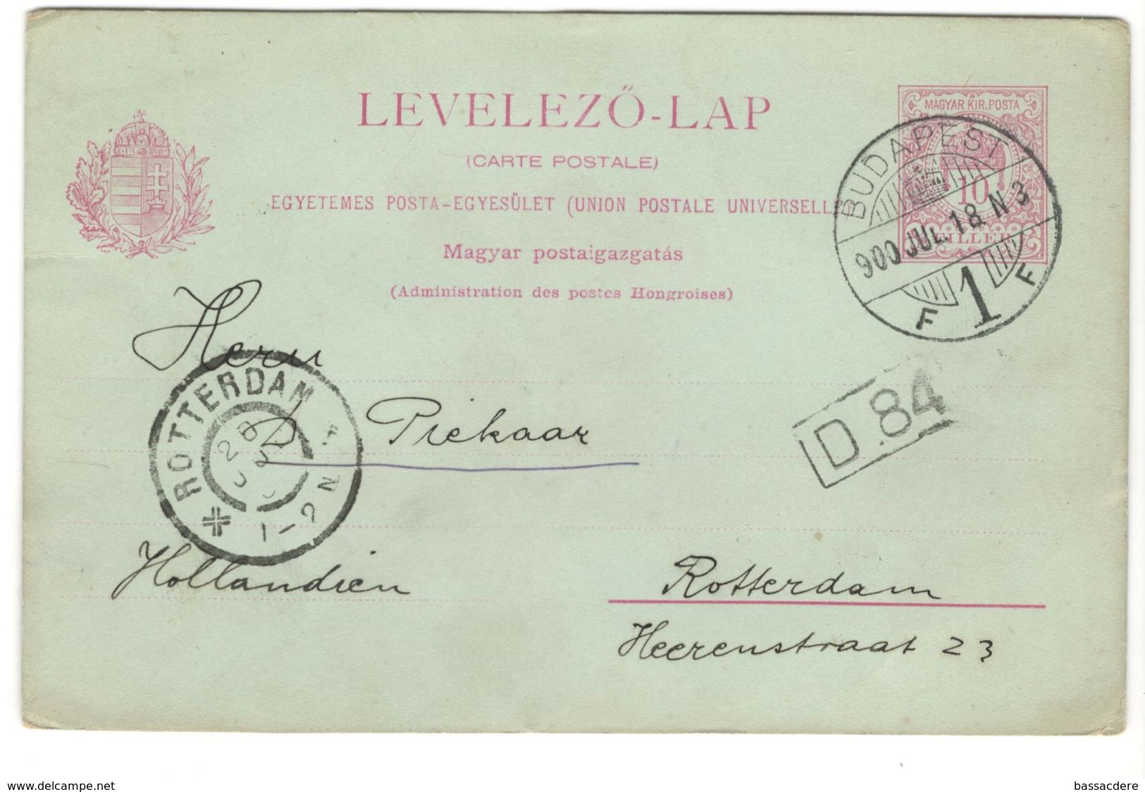 19790 - Entier  Pour Les PAYS BAS - Postal Stationery