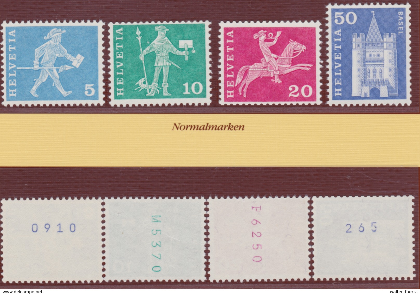 SCHWEIZ 1963, Rollenmarken "postgeschichtliche Motive", Serie Mit Kontrollnummern, Postfrisch - Abarten