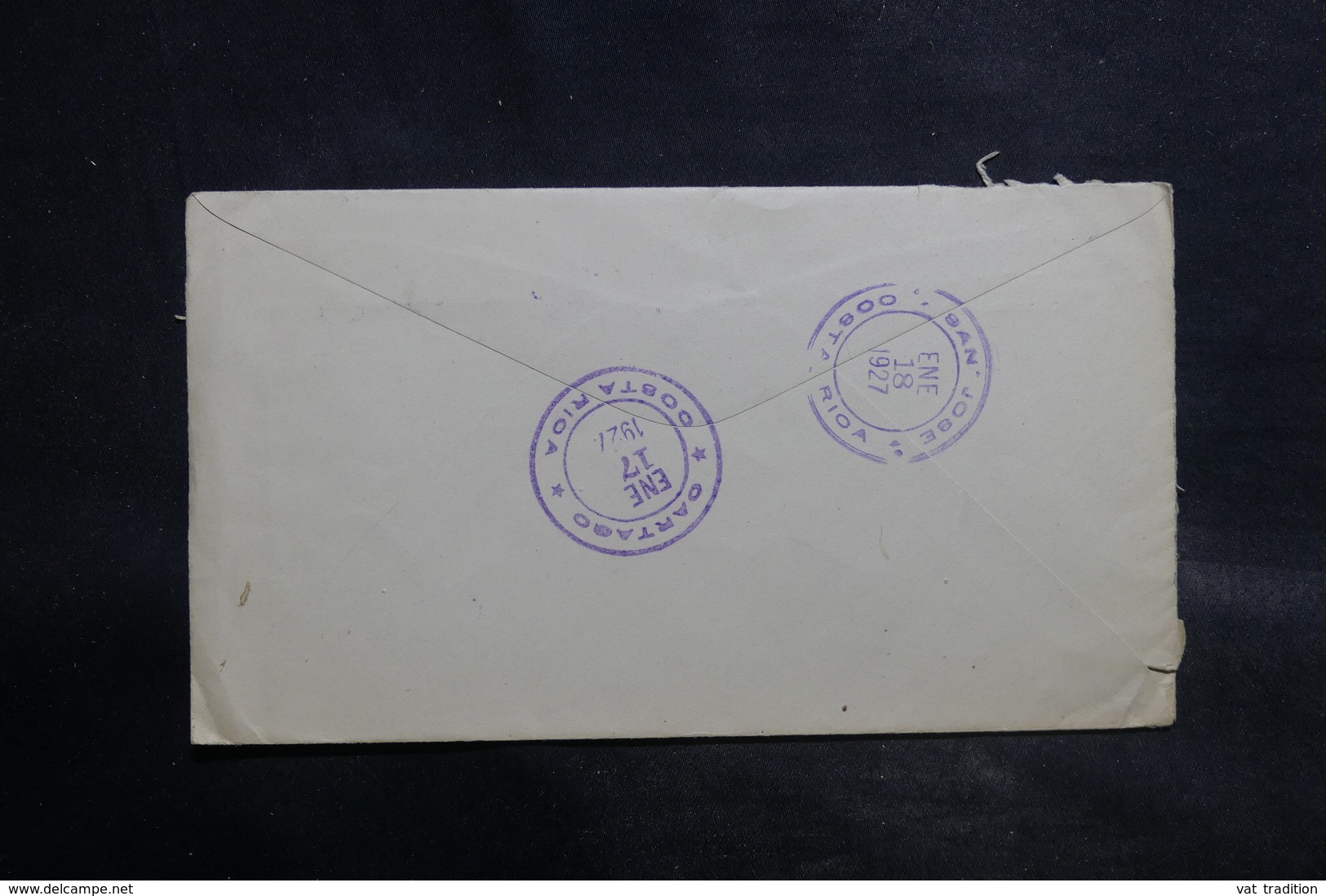 COSTA RICA - Enveloppe Commerciale De Cartago Pour La France En 1927 , Cachet " Transito " - L 34898 - Costa Rica