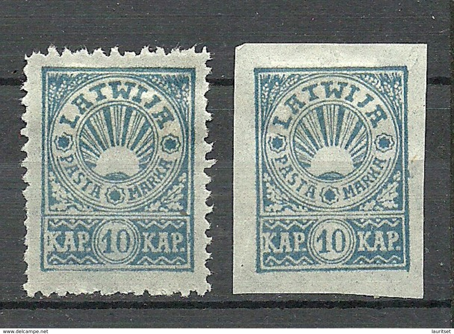 LETTLAND Latvia 1919 Michel 24 A + B - Lettonia