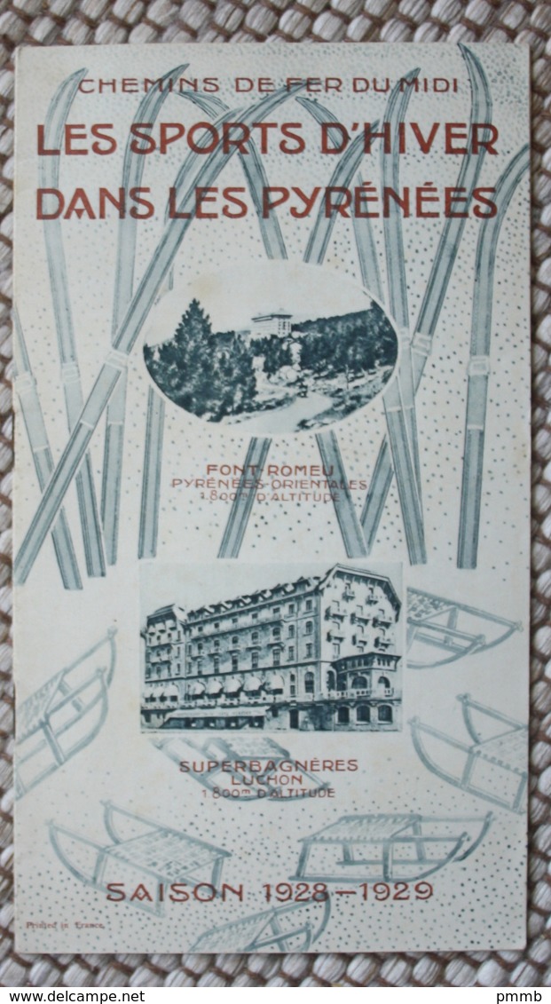 Les Sports D'Hiver Dans Les Pyrénées – Saison 1928-1929 - Tourism Brochures
