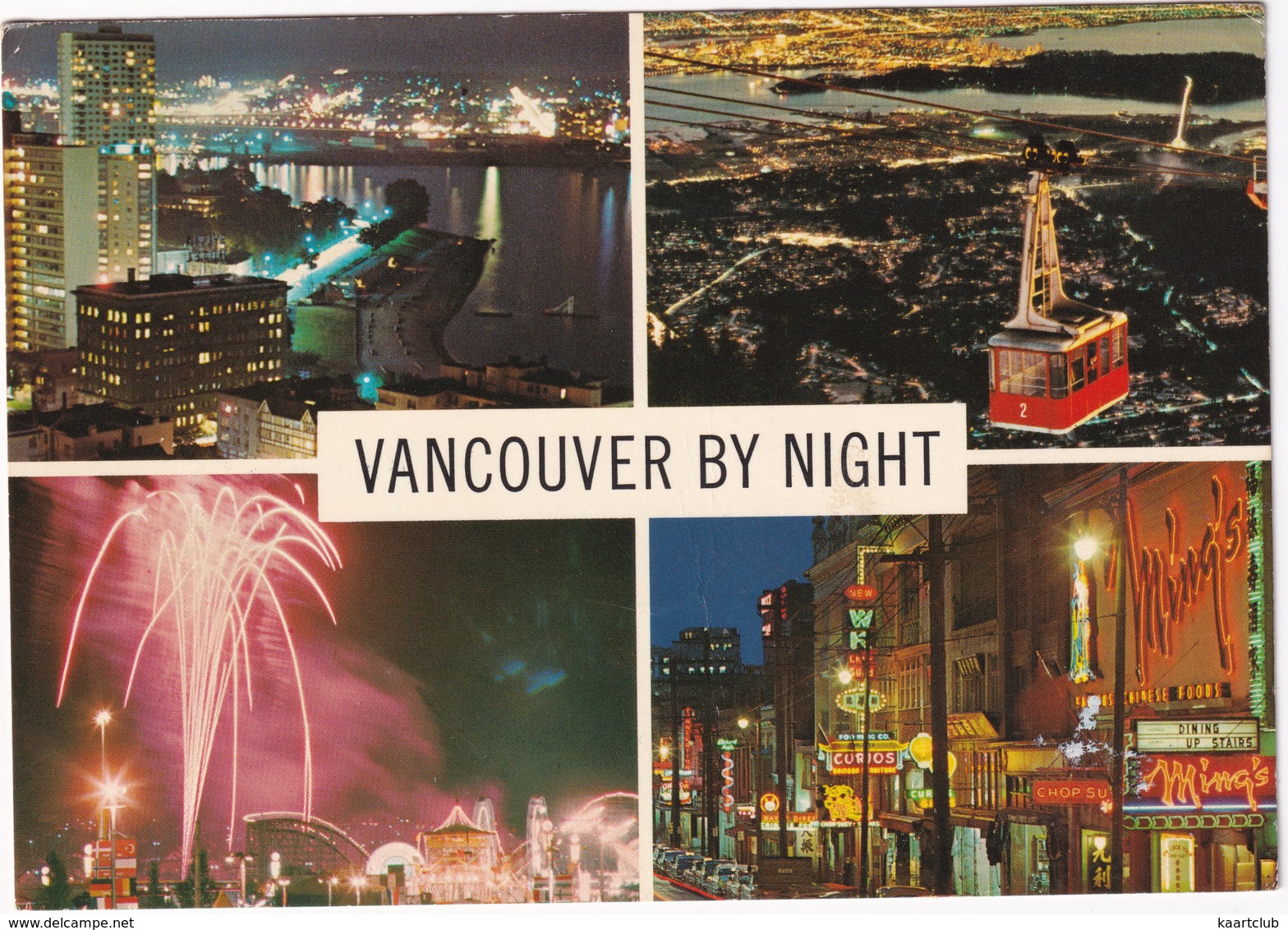 Vancouver By Night: English Bay, Grouse Mountain Skyride, Exhibition Park (Fireworks), Chinatown - (1976) - Vancouver
