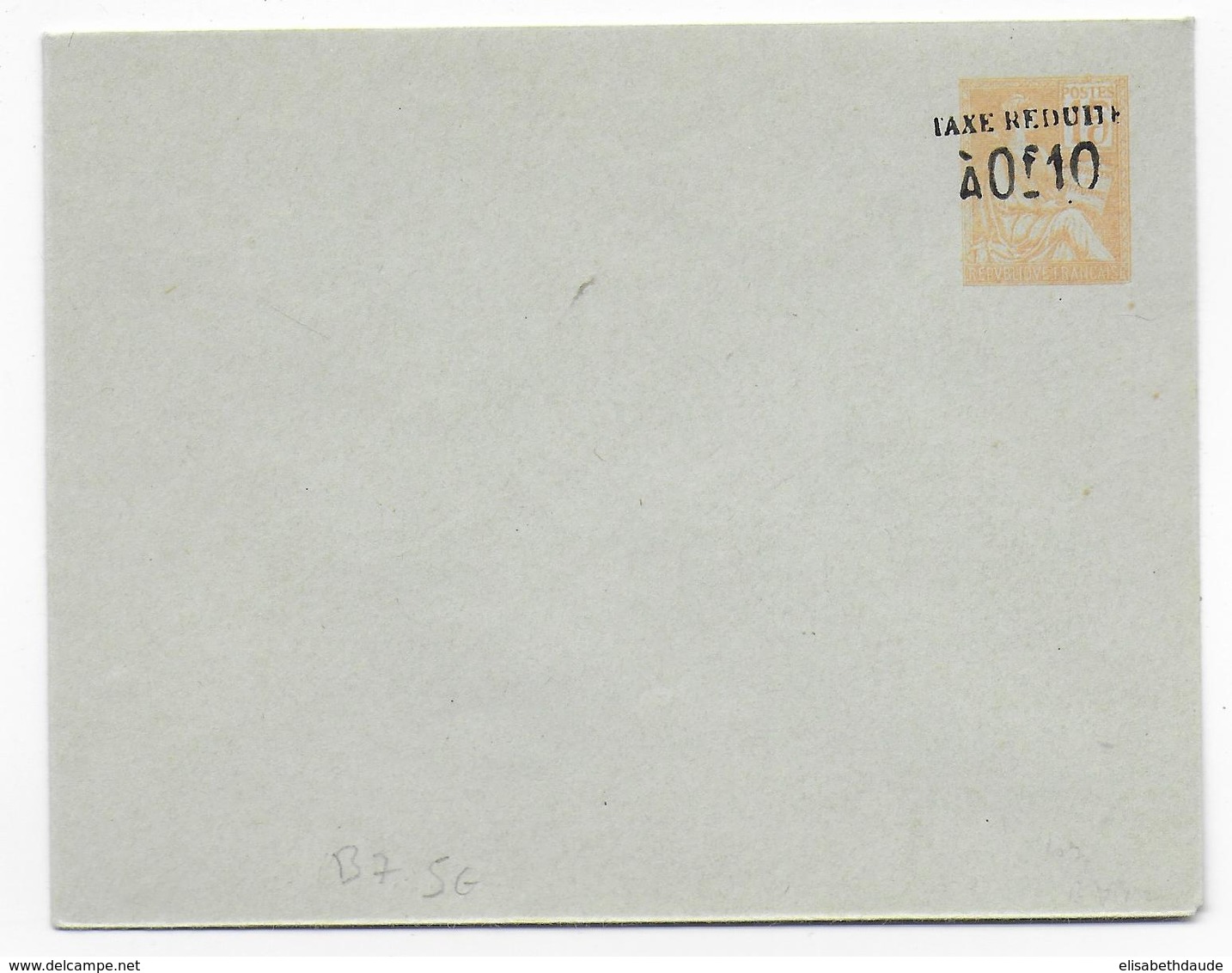 1906 - TYPE MOUCHON - ENVELOPPE ENTIER NEUVE 123X96 SURCHARGE - STORCH B7 - DATE 107 - Standard- Und TSC-Briefe (vor 1995)