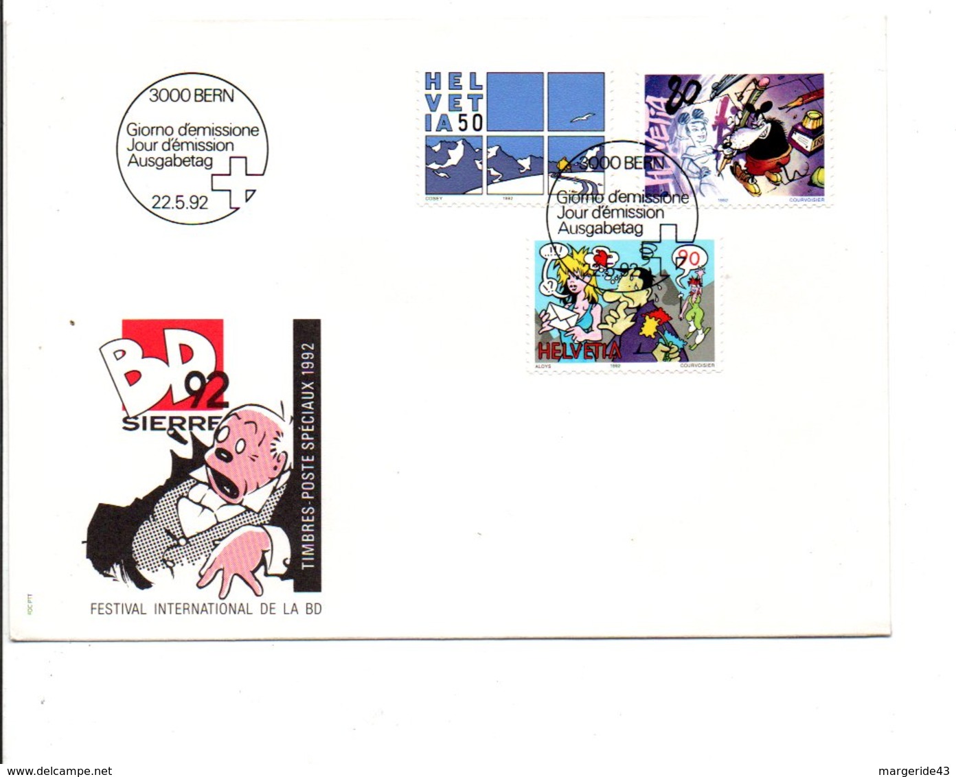 SUISSE FDC 1992 TIMBRES SPECIAUX BD - FDC