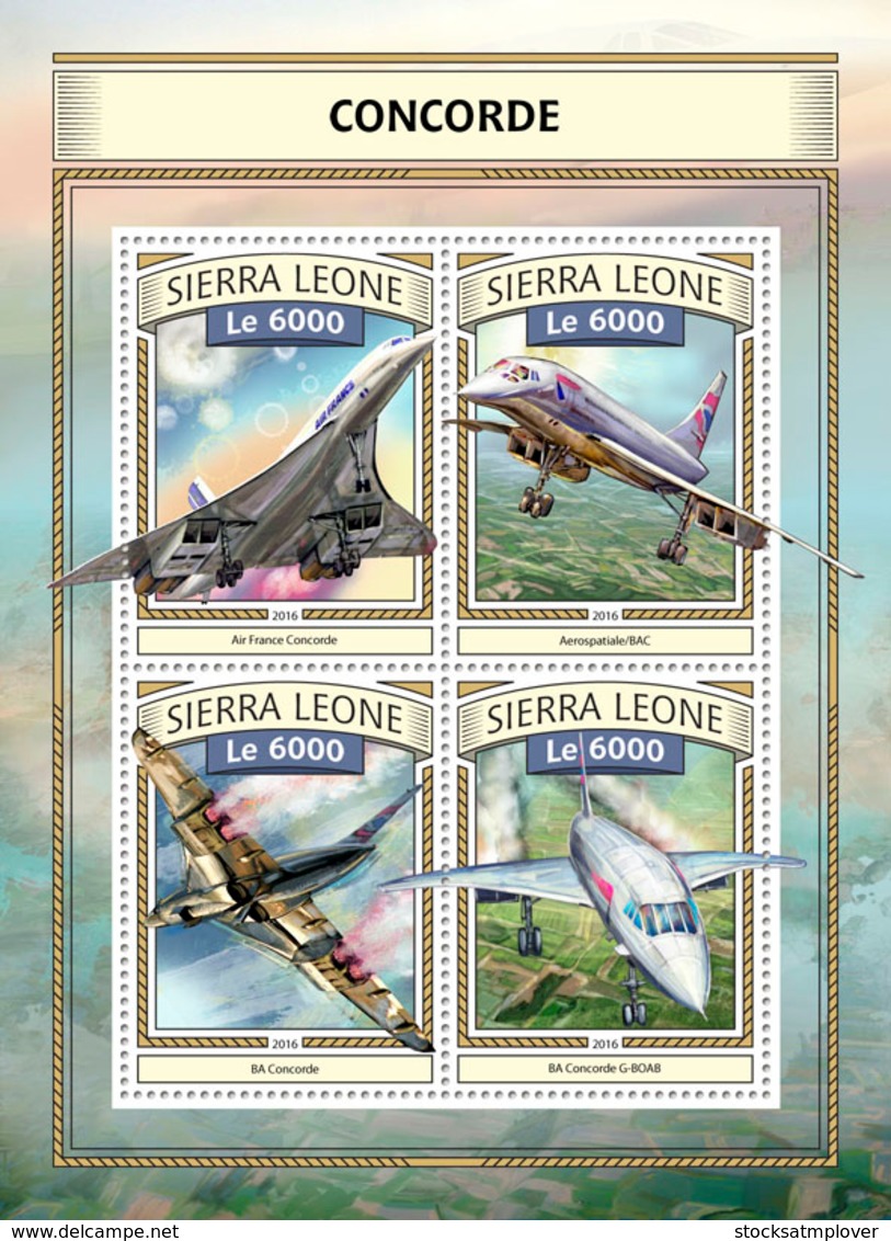Sierra  Leone  2016  Concorde , Airplane - Sierra Leone (1961-...)