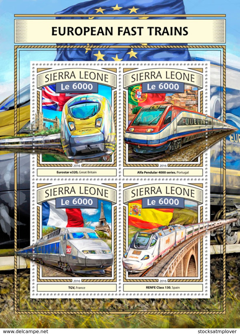 Sierra  Leone  2016  European Fast Trains - Sierra Leone (1961-...)