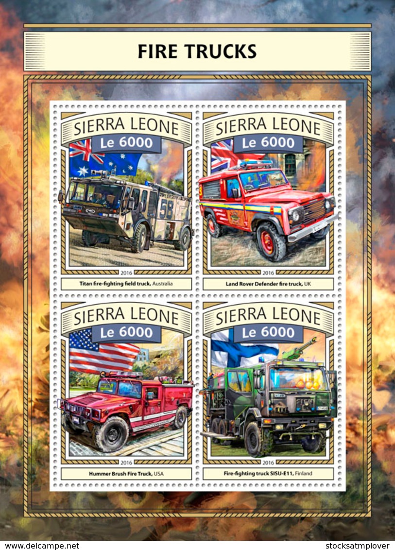 Sierra  Leone  2016 Fire Trucks - Sierra Leone (1961-...)