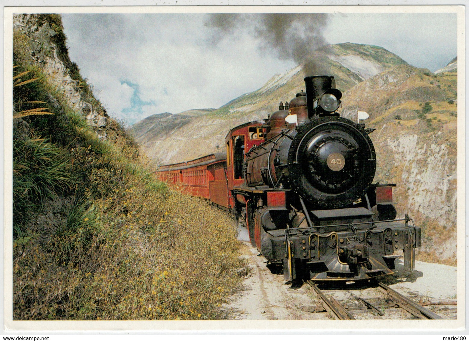 ECUADOR           TREIN-TRAIN-TRENI-ZUG- STATION-BAHNHOF-GARE-STAZIONE   2  SCAN   (VIAGGIATA) - Treni