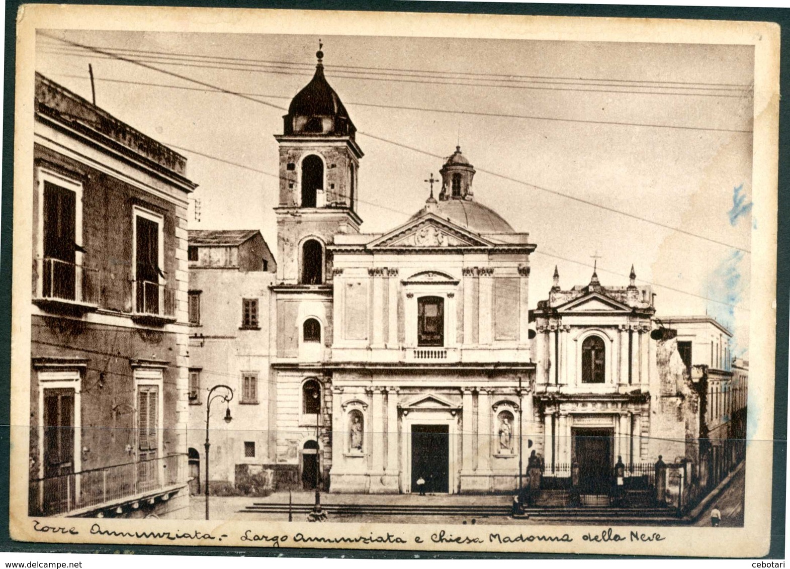 TORRE ANNUNZIATA (NA) - Largo Annunziata E Chiesa Madonna Della Neve - Cartolina Non Viaggiata, Come Da Scansione. - Torre Annunziata