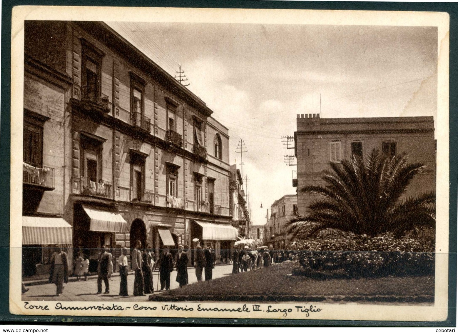 TORRE ANNUNZIATA (NA) - Corso Vittorio Emanuele III - Largo Tiglio - Cartolina Non Viaggiata, Come Da Scansione. - Torre Annunziata