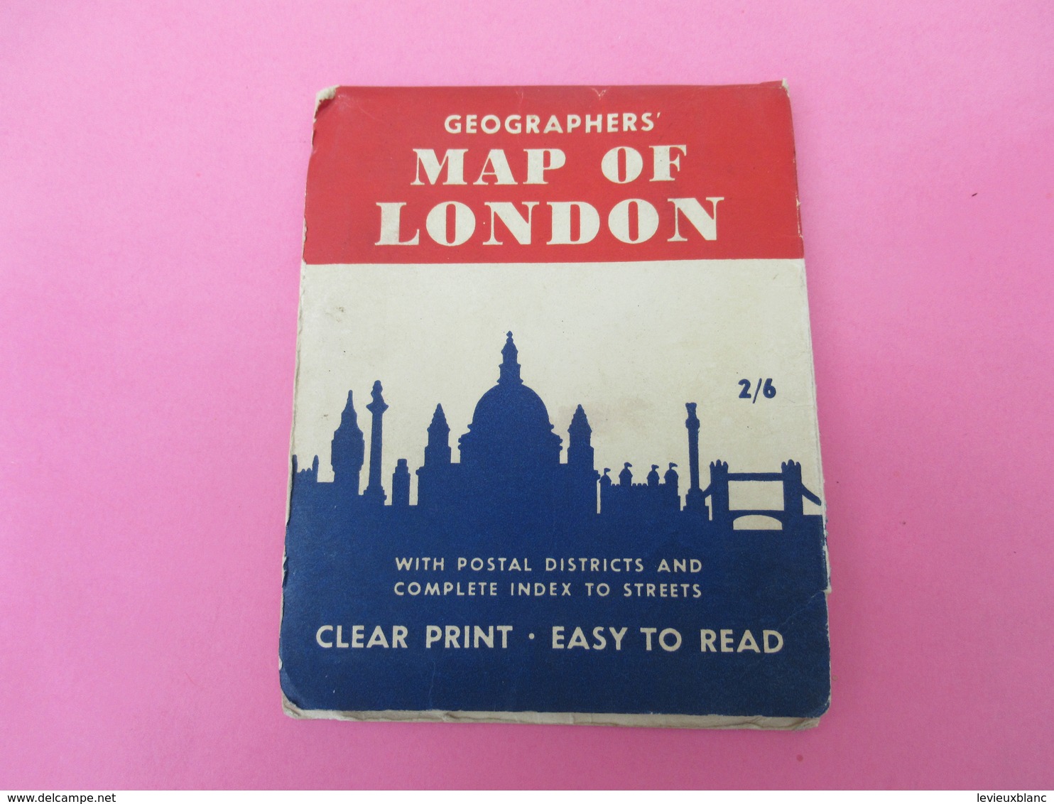 Carte/Guide/Angleterre/Map Of London/With Postal Districts & Complete Index To Streets/Geographers/Vers 1950-55   PGC332 - Dépliants Turistici