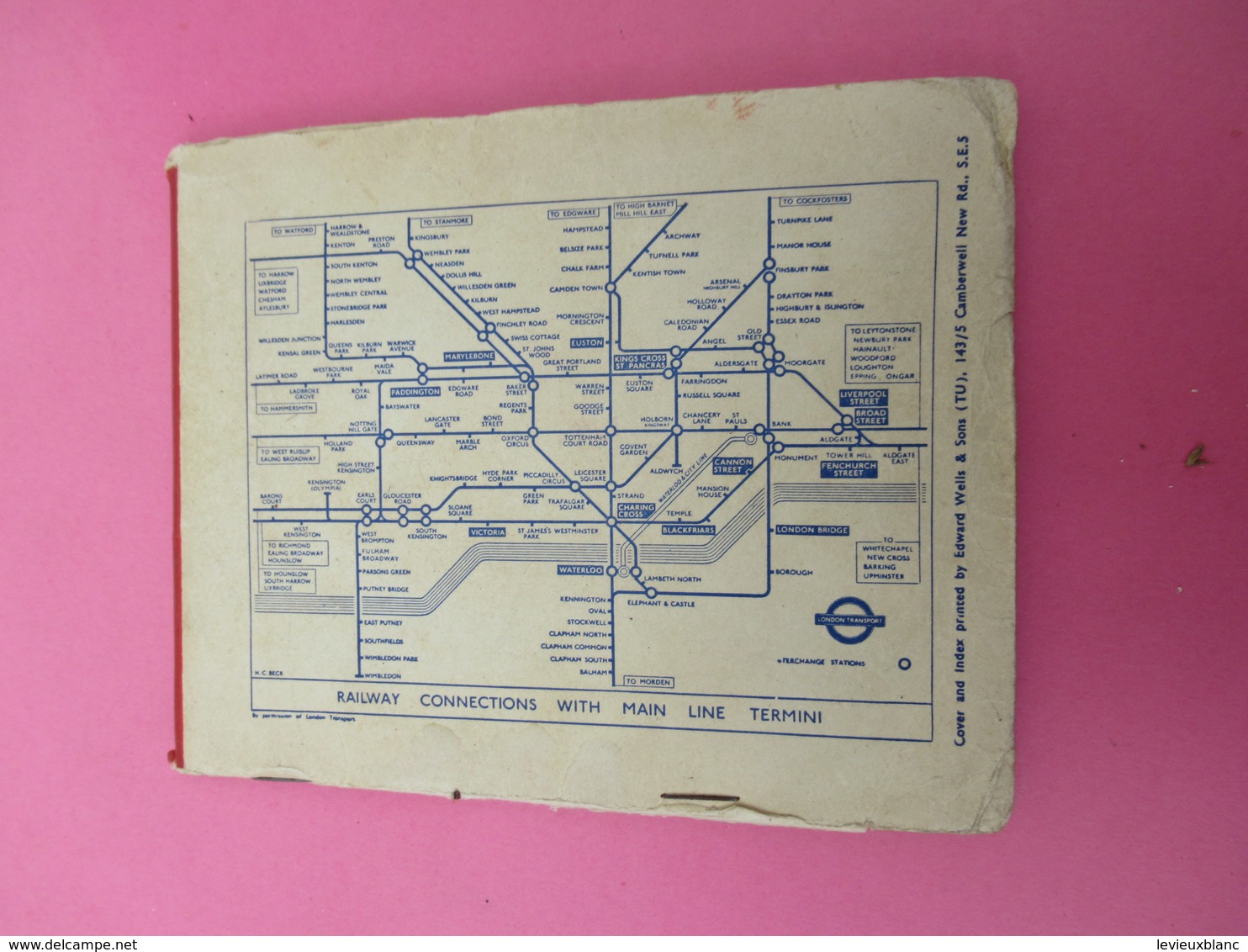 Carte/Guide/Angleterre/Map Of London/With Postal Districts & Complete Index To Streets/Geographers/Vers 1950-55   PGC332 - Dépliants Turistici