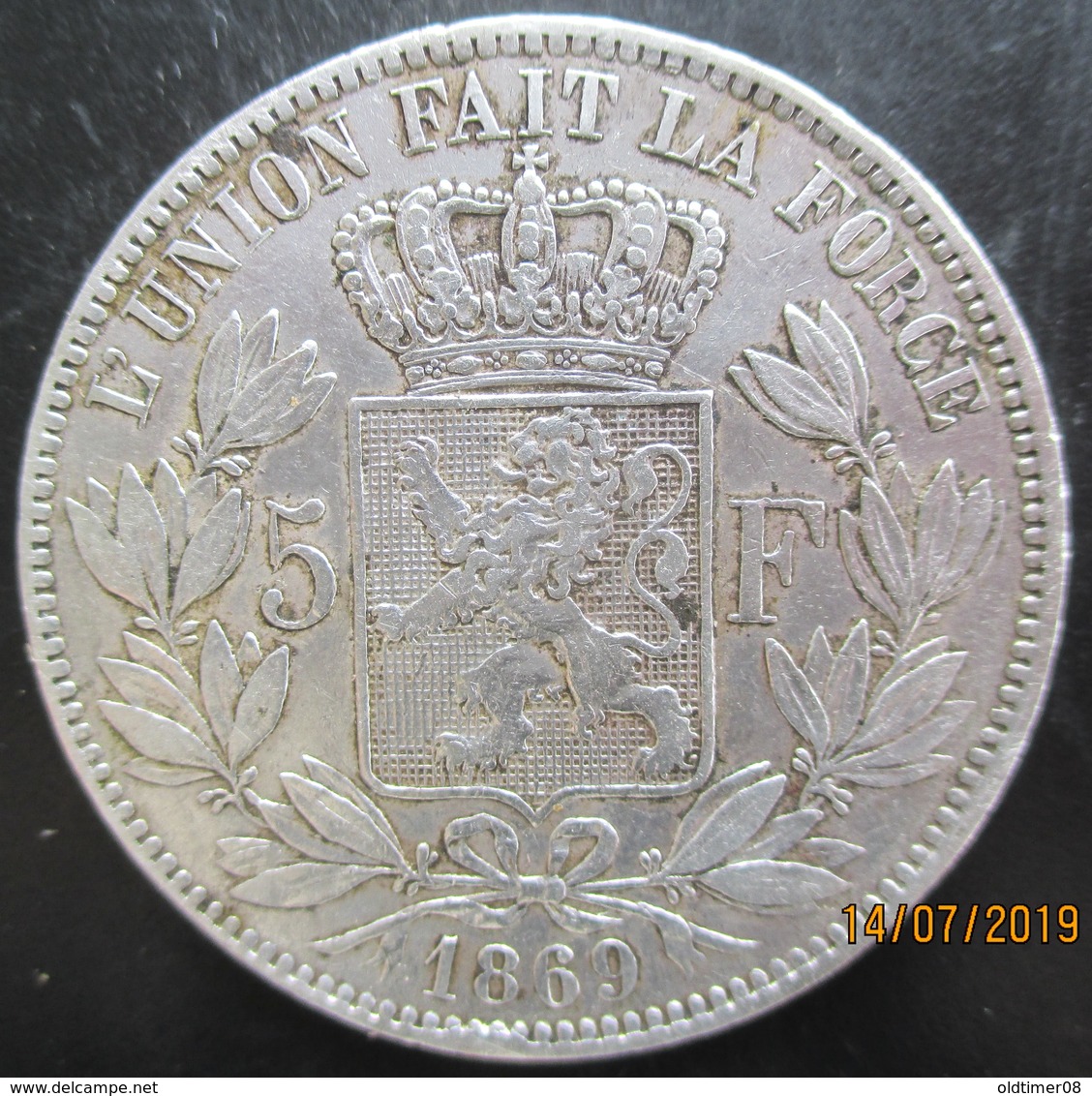 BELGIQUE, 5 Francs Léopold II 1871 , TB+ - 5 Francs