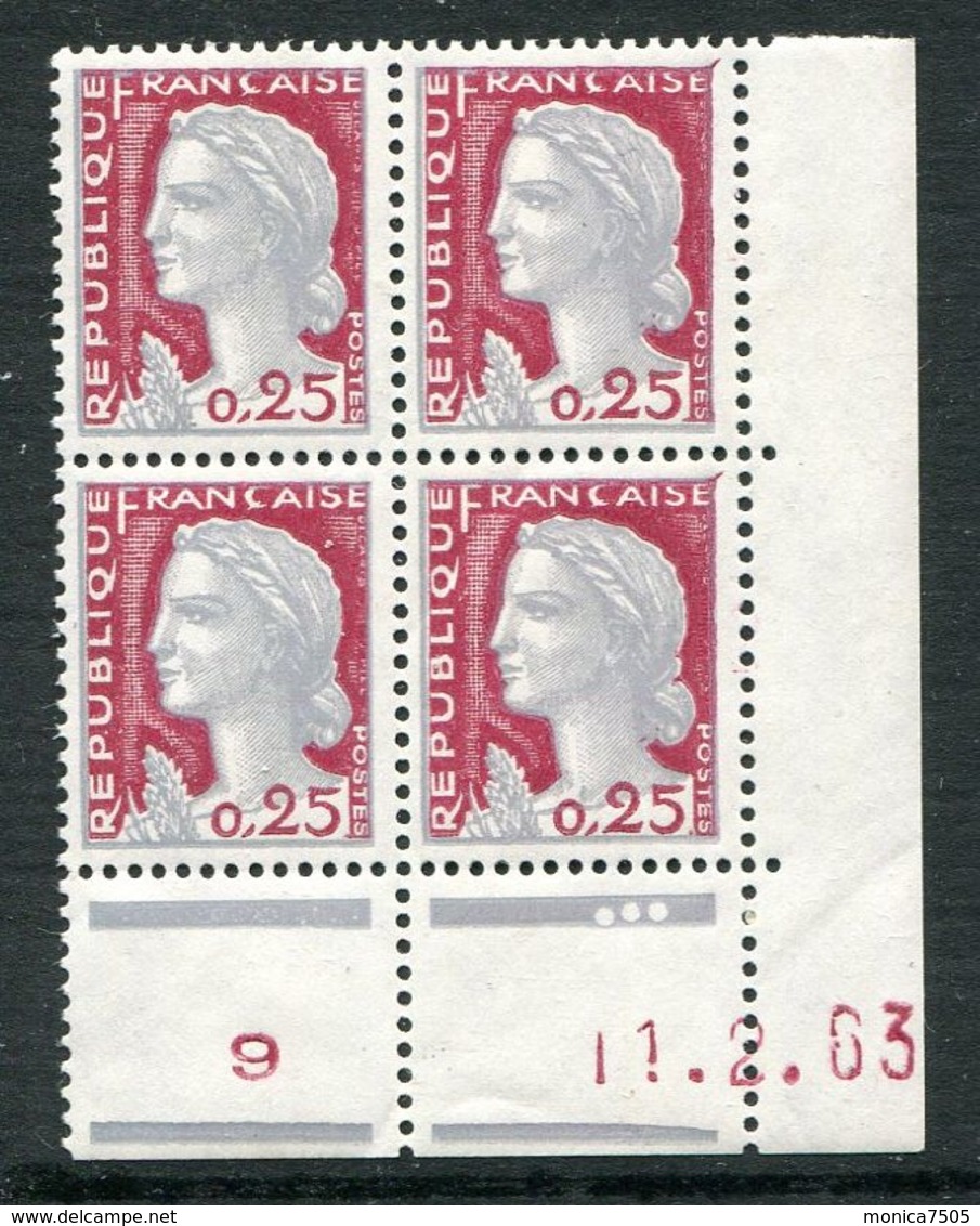 FRANCE ( COINS DATES ) : Y&T N°  1263  COIN  DATE  DU  11/02/63  TIMBRES  NEUFS  SANS  TRACE  DE  CHARNIERE . - 1960-1969