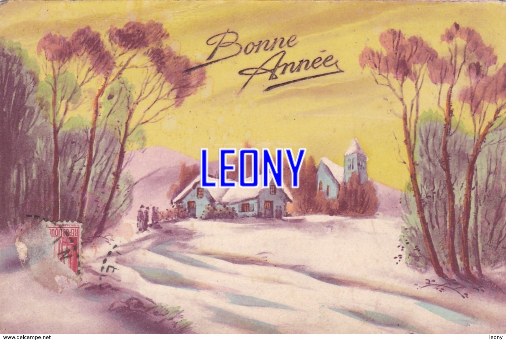 CPSM 9X14  "  BONNE ANNEE - PAYSAGE De NEIGE " 1935 - Nouvel An