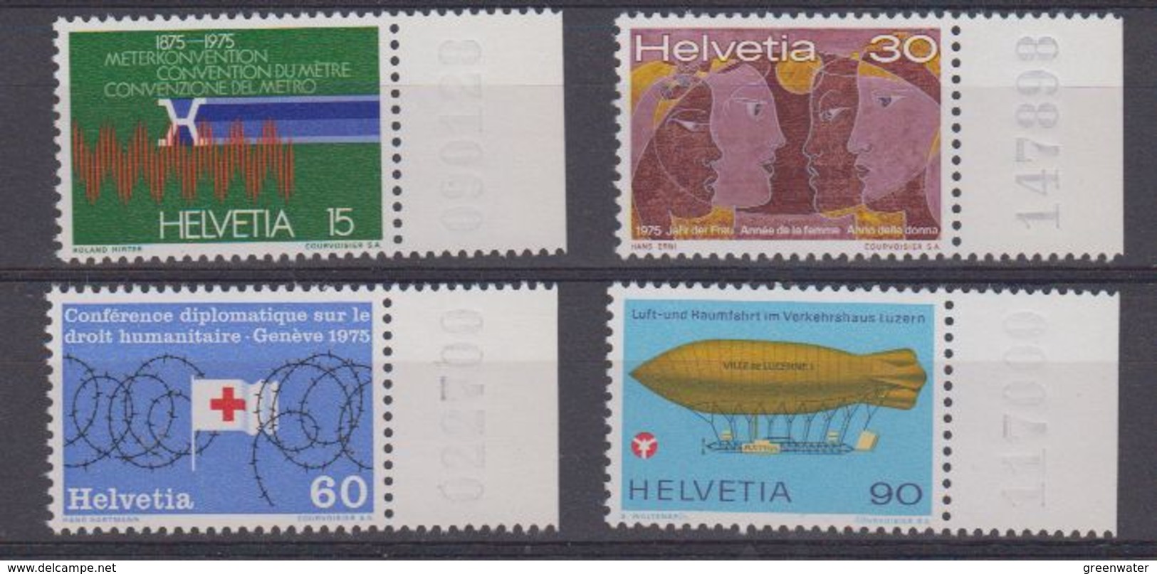 Switzerland 1975 Commemoratives 4v (sheet Number In Margin) ** Mnh (43521A) - Ongebruikt