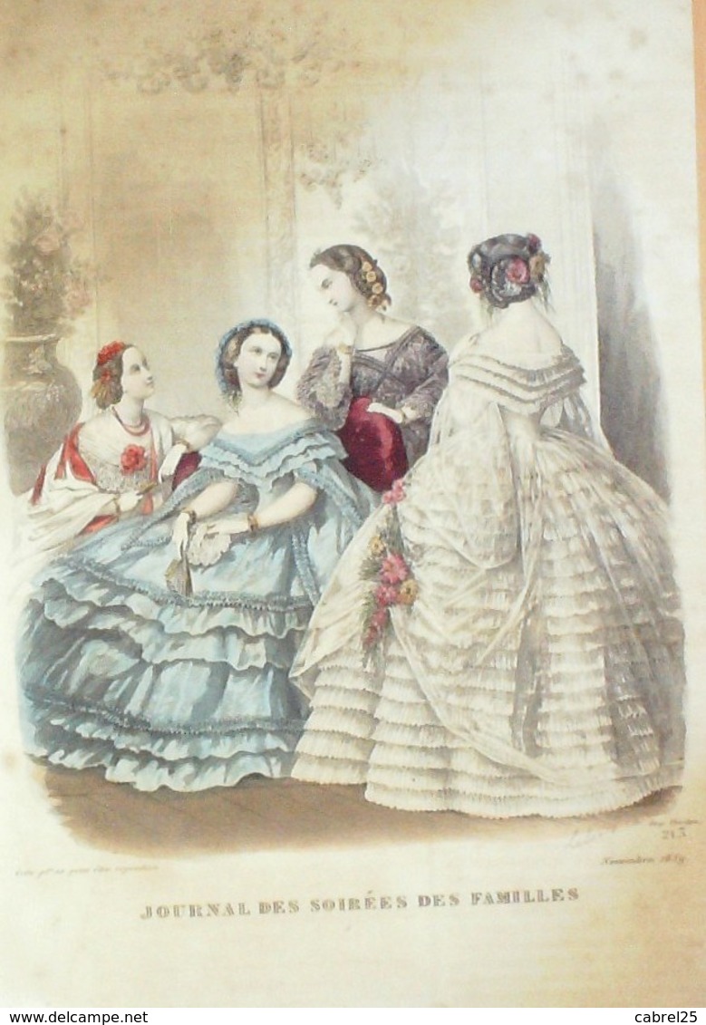 GRAVURE De MODE-JOURNAL Des SOIRES De FAMILLE-1857/213 - Before 1900