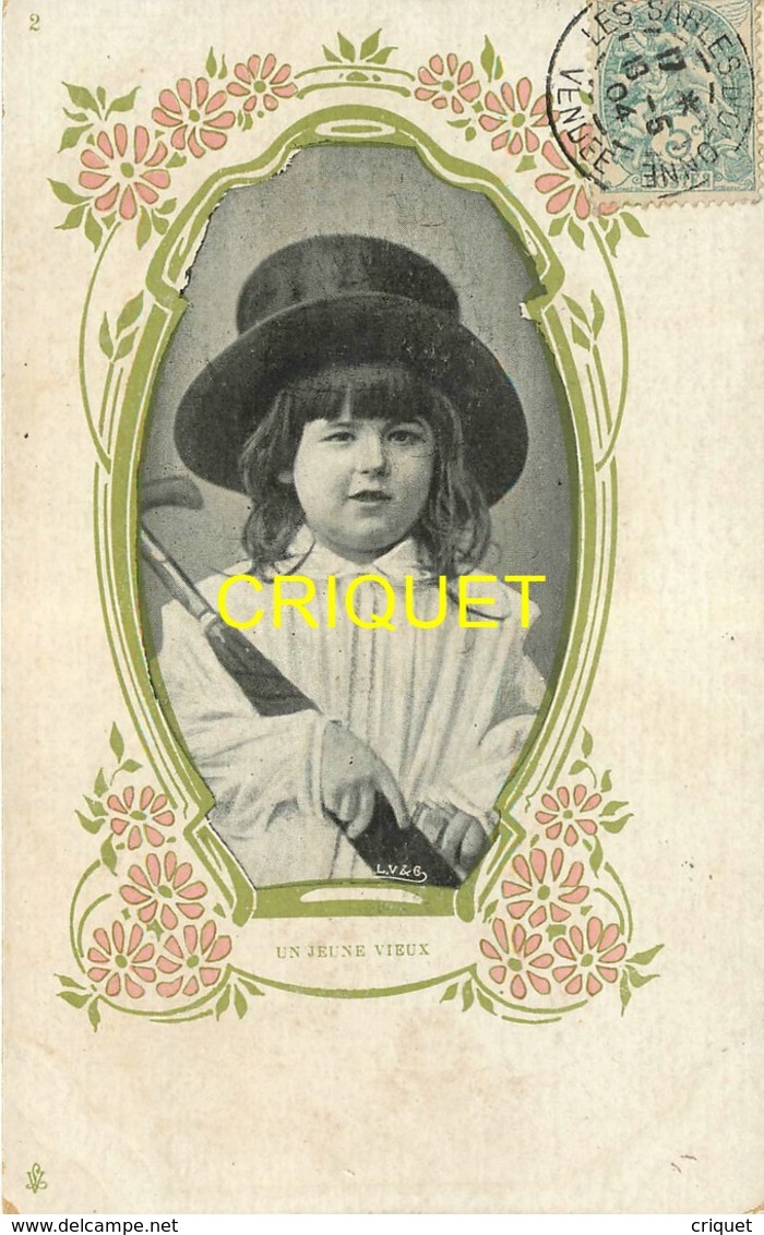 Publicité pour les biscuits Germain à Lyon, beau lot de 7 cartes d'enfants, affranchies 1904