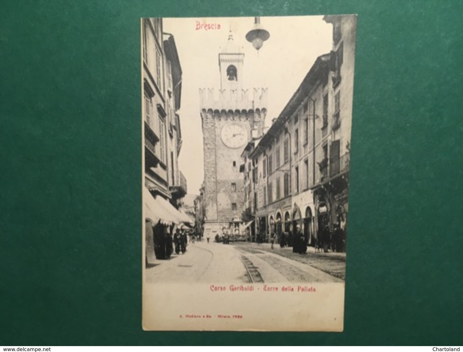 Cartolina Corso Garibaldi - Torre Della Pallata - Brescia - 1930 Ca. - Brescia