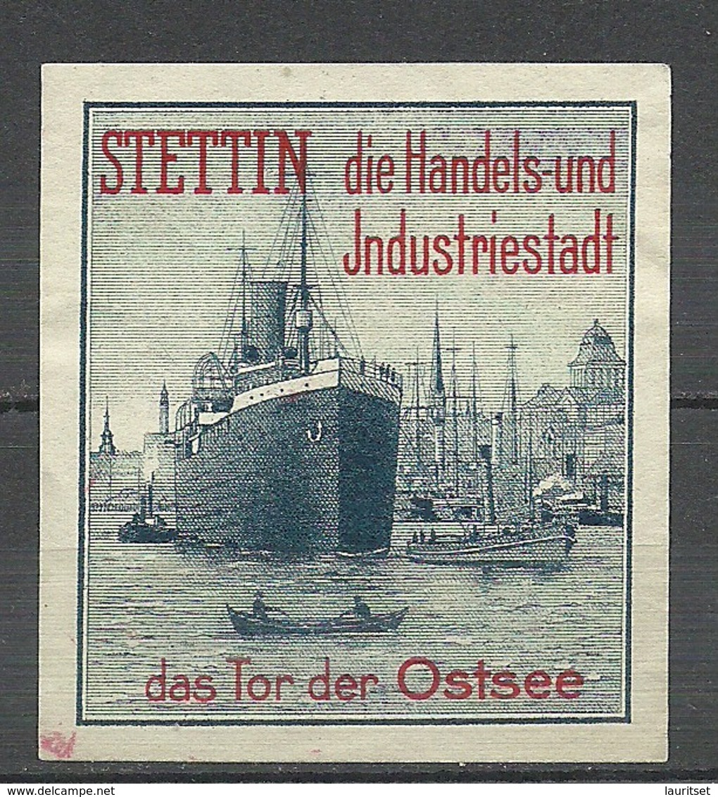 STETTIN Die Handels - Und Industriestadt Der Schiff Ship Das Tor Der Ostsee Vignette Poster Stamp - Vignetten (Erinnophilie)