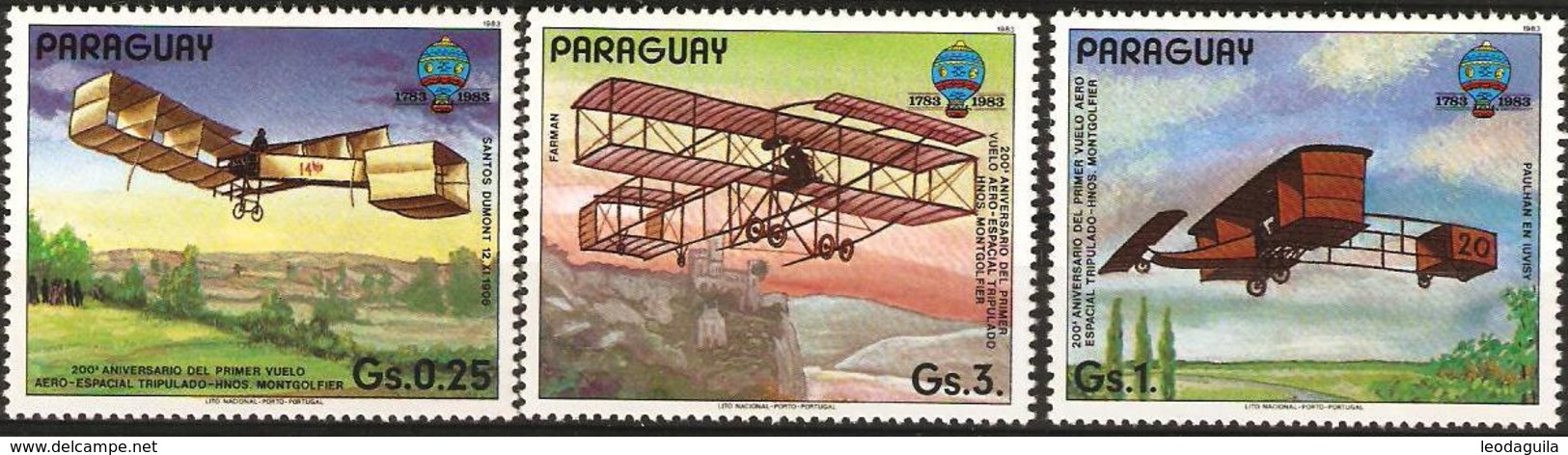 PARAGUAY  -  AIRPLANES 3v  - 1983   MINT - Paraguay