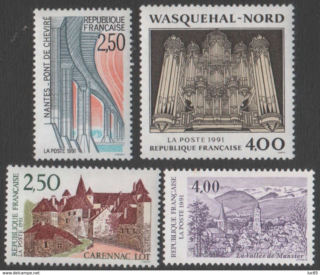 France Neuf Sans Charnière 1991 Tourisme Pont De Nantes Carennac Orgues De Wasquehal Série Complète YT 2704 à 2707 - Unused Stamps