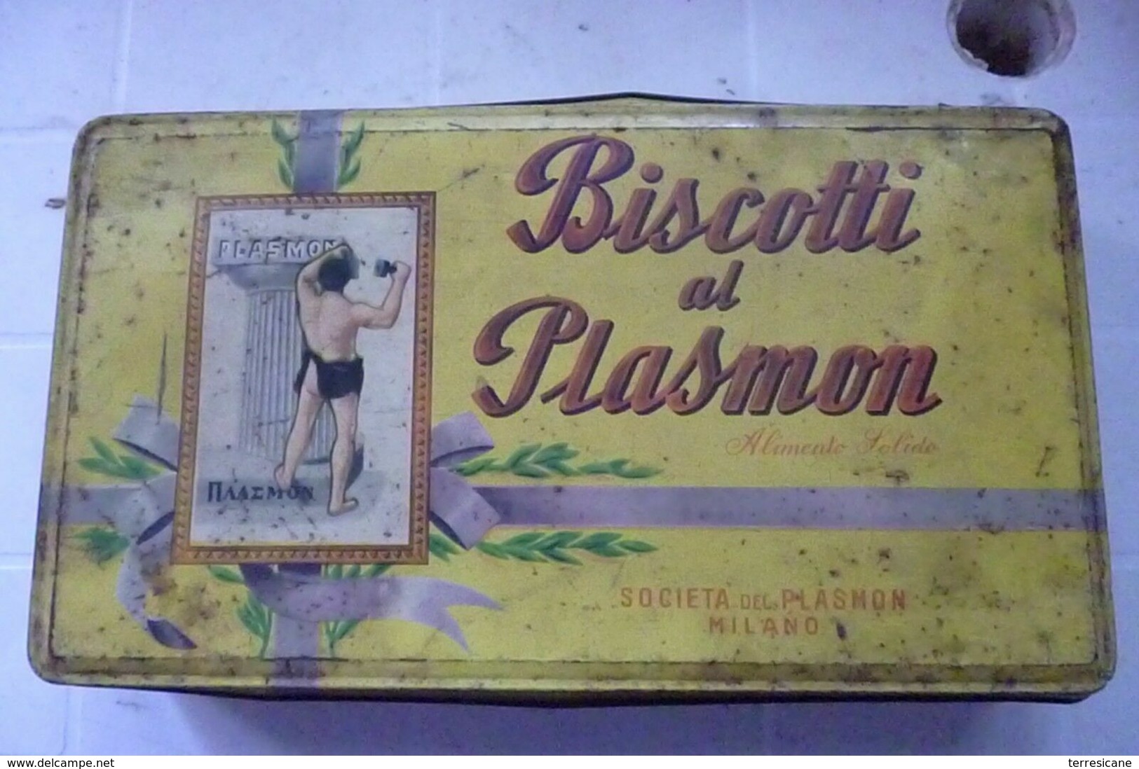 SCATOLA LATTA BISCOTTI PLASMOM - Altri & Non Classificati