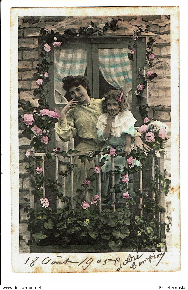 CPA - Carte Postale-Belgique -Une Mère Et Sa Fille Sur Un Balcon Fleuri-1905 VM4657 - Femmes