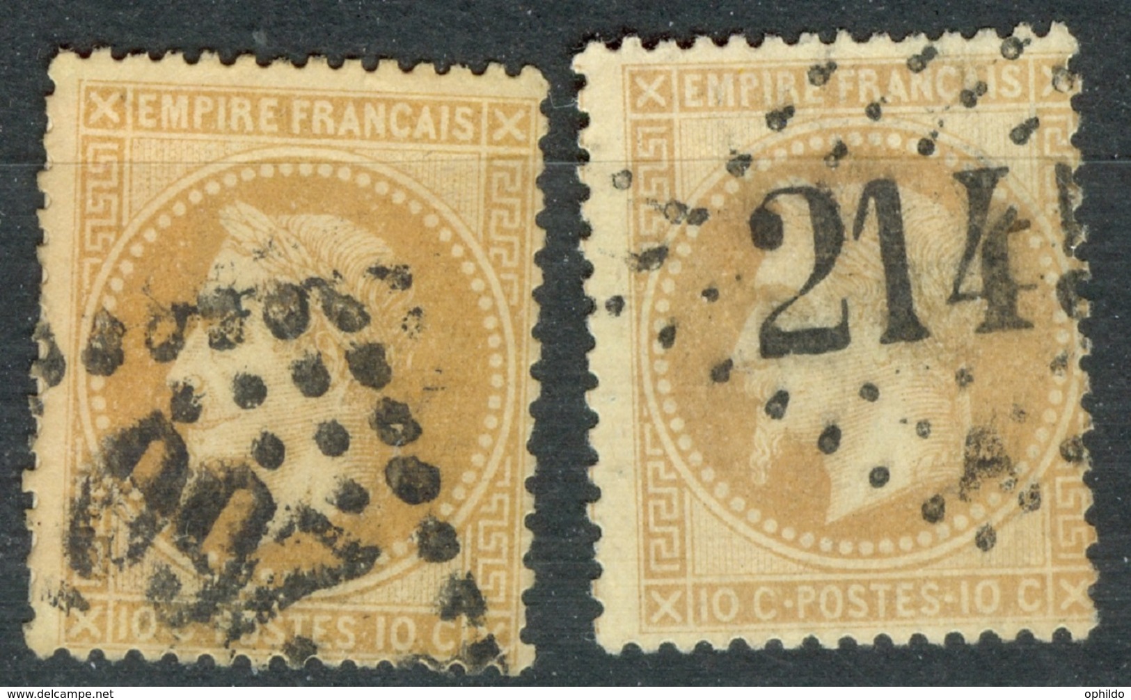France   28A Et 28B   Ob  Voir Scan Et Description - 1863-1870 Napoléon III Lauré