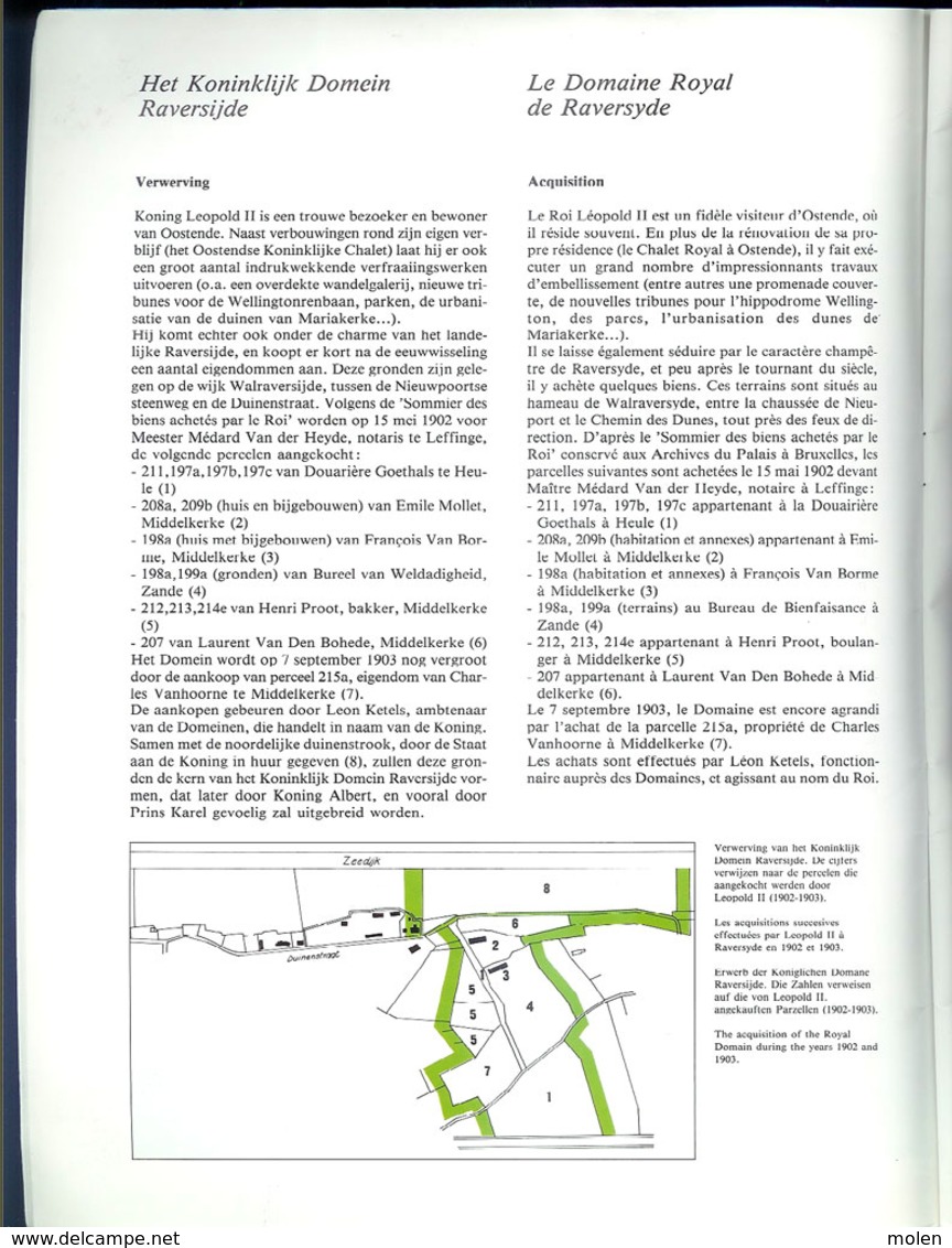 Geschiedenis Van Het Koninklijk Domein RAVERSIJDE OOSTENDE Histoire Du Domaine Royal *** Koning Roi King König Rey Z195 - Familles Royales