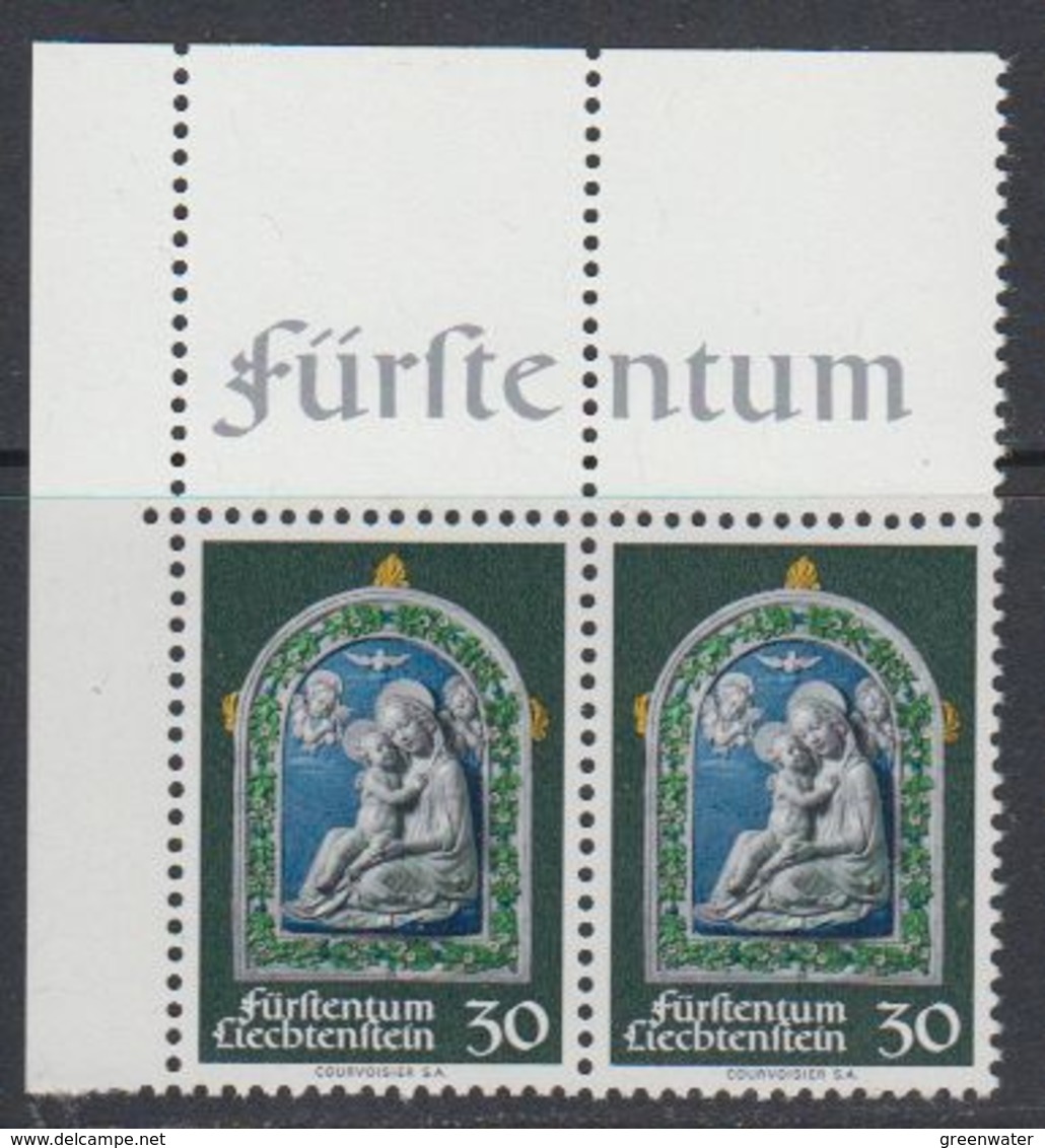 Liechtenstein 1971 Christmas 1v (pair, Corner) ** Mnh (43522A) - Ongebruikt