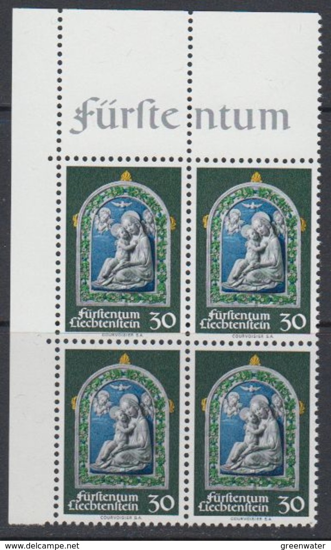 Liechtenstein 1971 Christmas 1v Bl Of 4 (corner) ** Mnh (43522B) - Ungebraucht